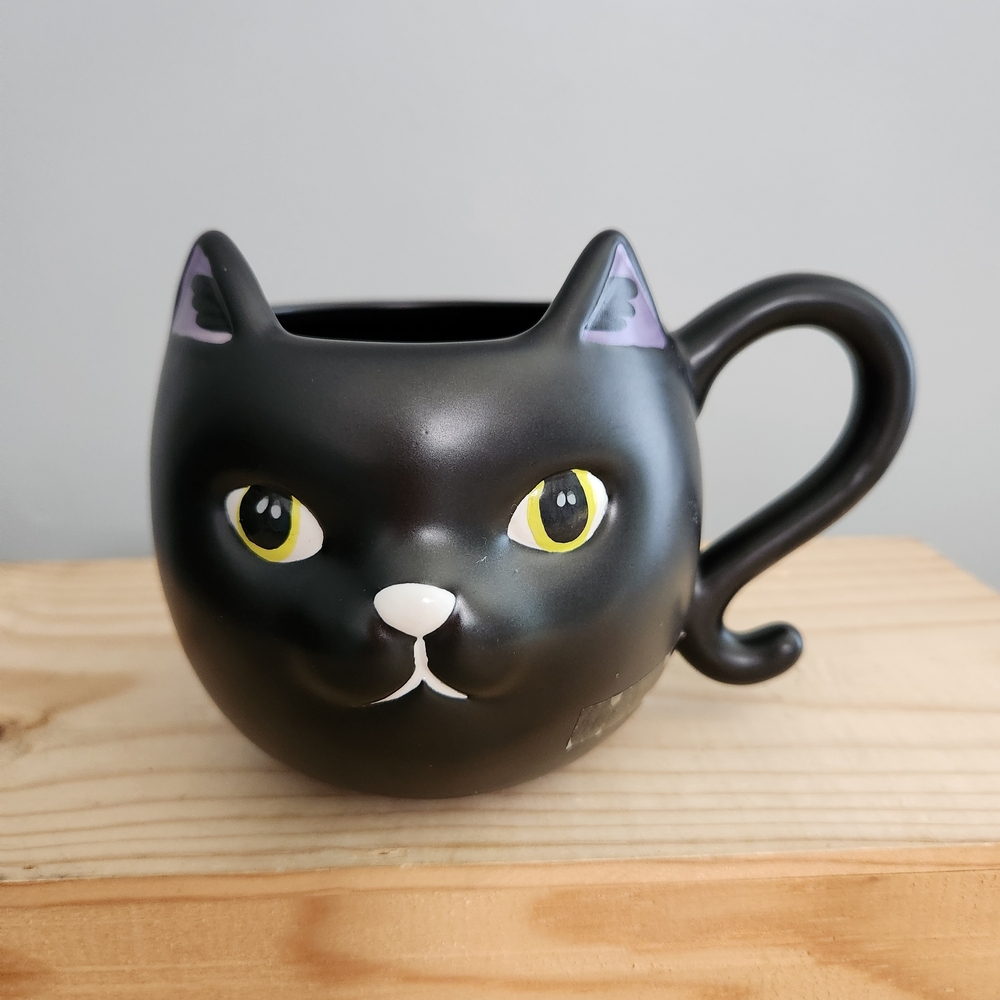 Black Cat Ceramic Halloween Pet Mug NWT